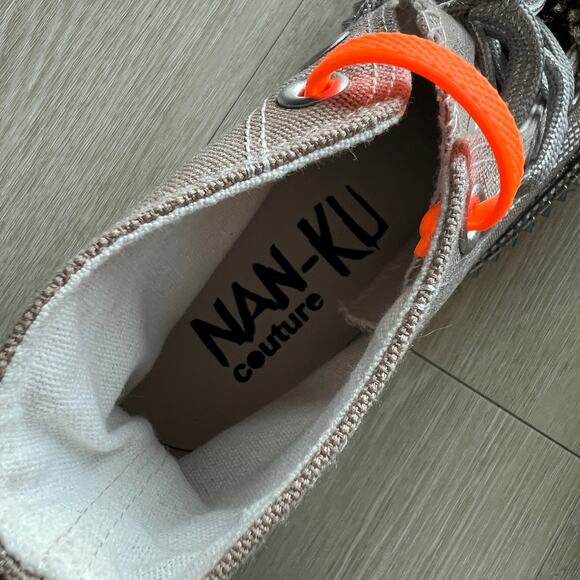 Nan-ku x Free People Cruise Studded Hi-Top Sneakers Size 38 US 8 Womens Gray NEW - Picture 9 of 14